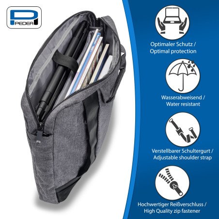 PEDEA Housse pour ordinateur portable "Fancy" Étui pour ordinateur portable jusqu’à 17,3 pouces (43,9 cm) Sacoche à bandoulière,