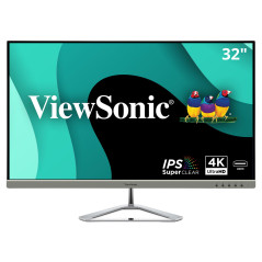 ViewSonic VX3276-4K-MHD Moniteur IPS 32" 4K, 4ms, HDMI, DisplayPort, Mini DisplayPort, Haut-parleurs, Noir
