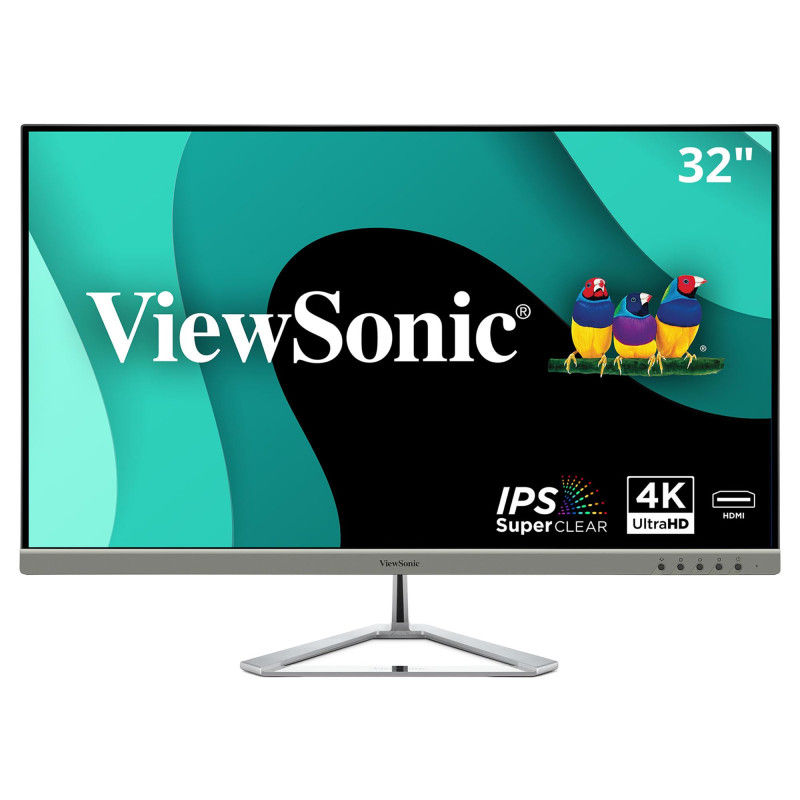 ViewSonic VX3276-4K-MHD Moniteur IPS 32" 4K, 4ms, HDMI, DisplayPort, Mini DisplayPort, Haut-parleurs, Noir