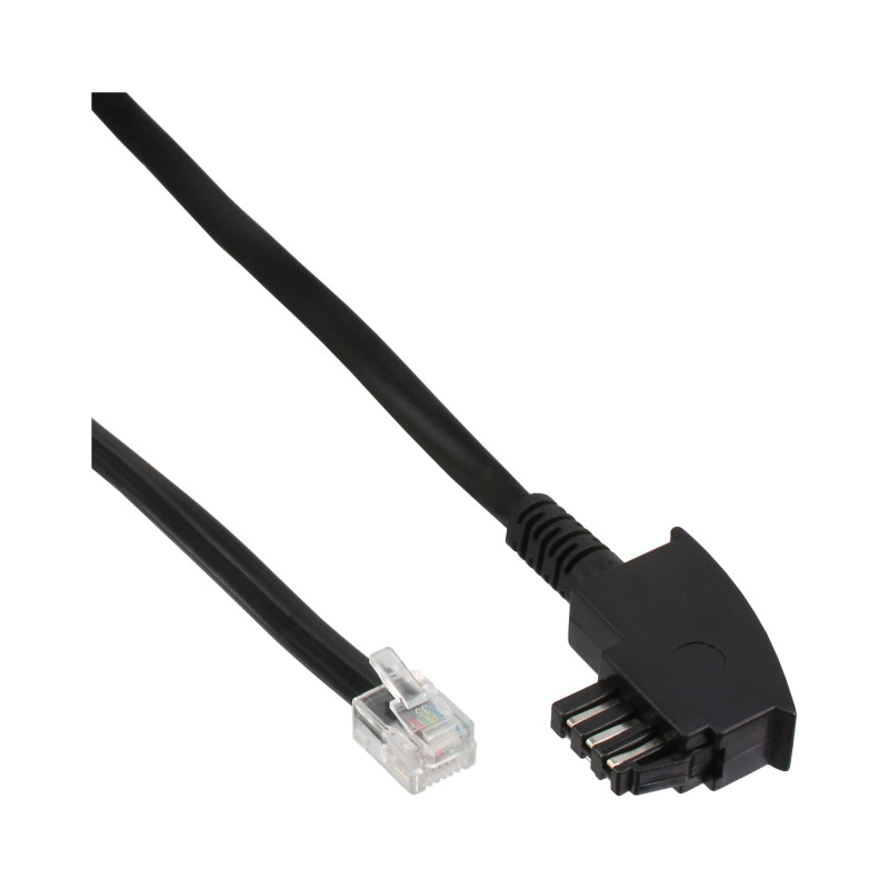 InLine® TAE-N Câble de connexion 6 broches entièrement assigné Noir 15 m InLine® TAE-N Câble de connexion 6 broches entièrement assigné Noir 15 m