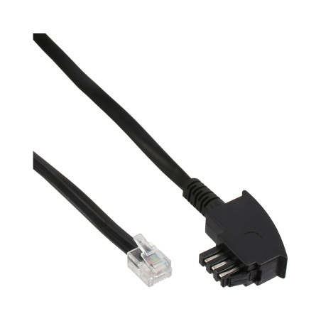 InLine® TAE-N Câble de connexion 6 broches entièrement assigné Noir 15 m