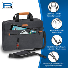PEDEA Housse pour ordinateur portable "Elegance Pro" Étui pour ordinateur portable 15,6 pouces (39,6 cm) Sacoche à bandoulière e