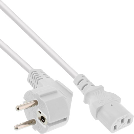 InLine® 16647W Câble d'alimentation coudé vers fiche C13 Blanc 0,3 m