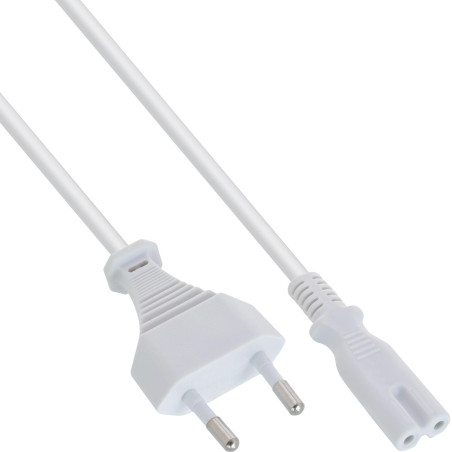 Inline Câble d'alimentation 16605 W vers fiche Euro 8 C7 Blanc 0,5 m