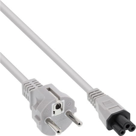 InLine 16656R câble électrique Gris 0,5 m CEE7/7 Coupleur C5 - Cables électriques (0,5 m, Male connector / Female connector, CEE