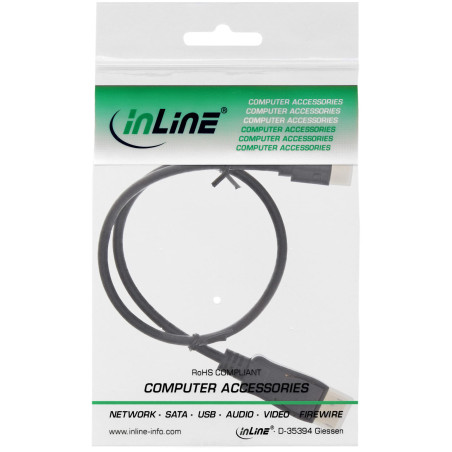 InLine Câble Mini DisplayPort vers DisplayPort 0.5 m Noir
