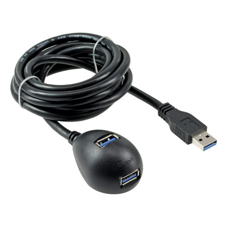 InLine 35651 câble USB 1 m USB A 2 x USB A Noir - Câbles USB (1 m, USB A, 2 x USB A, 3.0 (3.1 Gen 1), Male connector / Female co