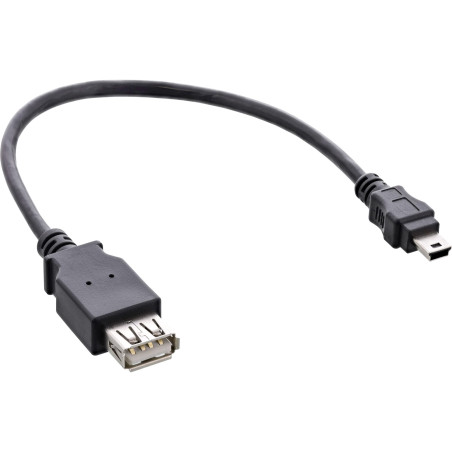 InLine USB2.0 0.2m câble USB 0,2 m Mini-USB B USB A Noir - Câbles USB (0,2 m, Mini-USB B, USB A, 2.0, Male connector / Female co