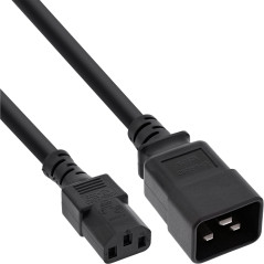 InLine 16659D Câble adaptateur secteur IEC-60320 C20 vers C13 3 x 1,5 mm² max. 10 A Noir 2 m