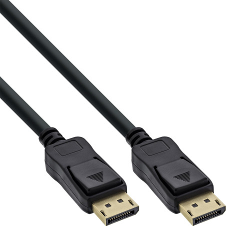 InLine 17155p Câble DisplayPort, Contacts plaqués Or, 0,5 m Noir