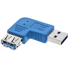 InLine Adaptateur USB 3.0 coudé vers la Gauche à 90° connecteur USB A vers Port USB A
