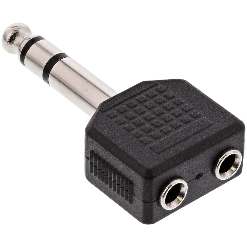InLine - 19919 - Adaptateur Audio, fiche Jack 6,3 mm à 2 Prises Jack de 3,5 mm, stéréo, répartiteur, Noir InLine - 19919 - Adaptateur Audio, fiche Jack 6,3 mm à 2 Prises Jack de 3,5 mm, stéréo, répartiteur, Noir