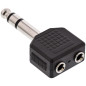 InLine - 19919 - Adaptateur Audio, fiche Jack 6,3 mm à 2 Prises Jack de 3,5 mm, stéréo, répartiteur, Noir InLine - 19919 - Adaptateur Audio, fiche Jack 6,3 mm à 2 Prises Jack de 3,5 mm, stéréo, répartiteur, Noir