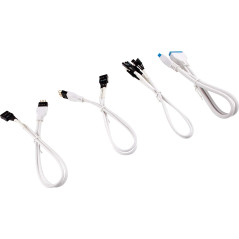Corsair Kit d’extension gainé pour panneau avant Premium, USB, Blanc, 30 cm