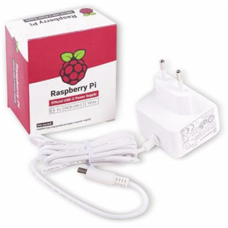 Raspberry Alimentation USB-C 5.1V 3A - Blanc - pour Raspberry Pi 4 modèle B (1873421)