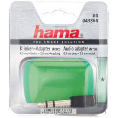 Hama 43368H Connectique Adaptateur 1 jack femelle stéréo 3,5mm/1 jack mâle stéréo 6,35mm