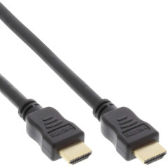 InLine Câble HDMI Haute Vitesse avec Ethernet, Premium, 4 K2 k, mâle à mâle 2 m Noir/Or