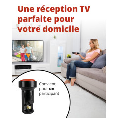 Megasat Diavolo Single LNB – LNB Universel (adapté pour 1 utilisateur, connecteurs F dorés, pour Les exigences Les Plus élevées,