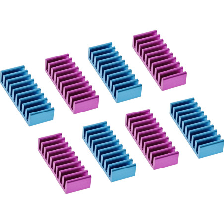 InLine 33955G8 Lot de 2 ailettes de Refroidissement Autocollantes Bleu Violet