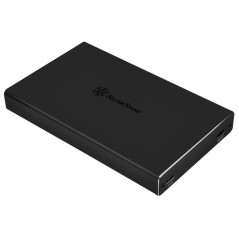 SilverStone SST-TS15B - USB 3.1 externe Type C boîtier disque dur pour SSD/HDD 9.5mm 2.5", Supporte UASP, aluminium, noir