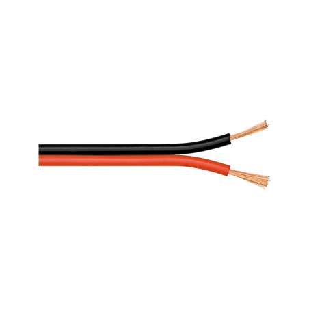 Wentronic LSK 2X0,75 Câble enceinte Bobine de 100 m Profil 2x 0,75 mm² Rouge/noir (Import Allemagne)