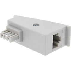 InLine Adaptateur 69949 DSL, TAE-F vers fiche Femelle RJ45, 8p2 C pour Fritz Box Gris