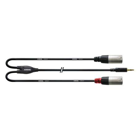 Cordial Câble 3,5 st / 2x XLR mâle 3 m CFY 3 WMM - Câble d'Insertion