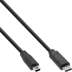 Inline USB C/USB Mini-B, 1.5 m câble USB 1,5 m USB 2.0 Mini-USB B Noir