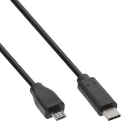 InLine USB C/USB Micro-B, 0.5 m câble USB 0,5 m USB 2.0 Micro-USB B Noir