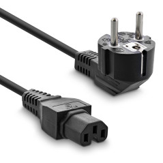 InLine 16810F 5m CEE7/7 Schuko Coupleur C13 Noir câble électrique - cables électriques (Mâle/Femelle, Noir, 5 m, CEE7/7, Coupleu