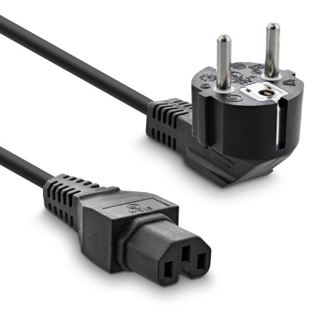 InLine 16810F 5m CEE7/7 Schuko Coupleur C13 Noir câble électrique - cables électriques (Mâle/Femelle, Noir, 5 m, CEE7/7, Coupleu