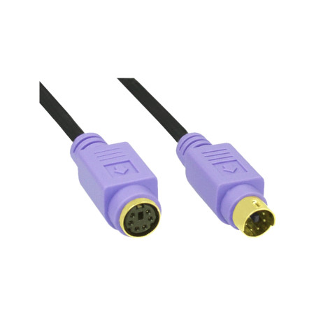 InLine 13342W câble PS/2 2 m Noir - Câbles PS/2 (2 m, Male connector / Female connector, Noir)