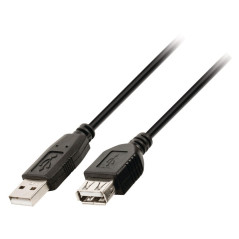 InLine 34610B Rallonge USB 2.0 mâle/femelle type A Noir 1 m
