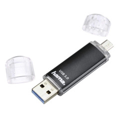 Hama Laeta Twin Clé USB 3.0 - Flash Drive 256 Go, Vitesse jusqu'à 40 Mo/s, Clef avec connecteurs USB A & Micro USB, pour PC/Mac/