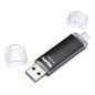 Hama Laeta Twin Clé USB 3.0 - Flash Drive 256 Go, Vitesse jusqu'à 40 Mo/s, Clef avec connecteurs USB A & Micro USB, pour PC/Mac/ Hama Laeta Twin Clé USB 3.0 - Flash Drive 256 Go, Vitesse jusqu'à 40 Mo/s, Clef avec connecteurs USB A & Micro USB, pour PC/Mac/