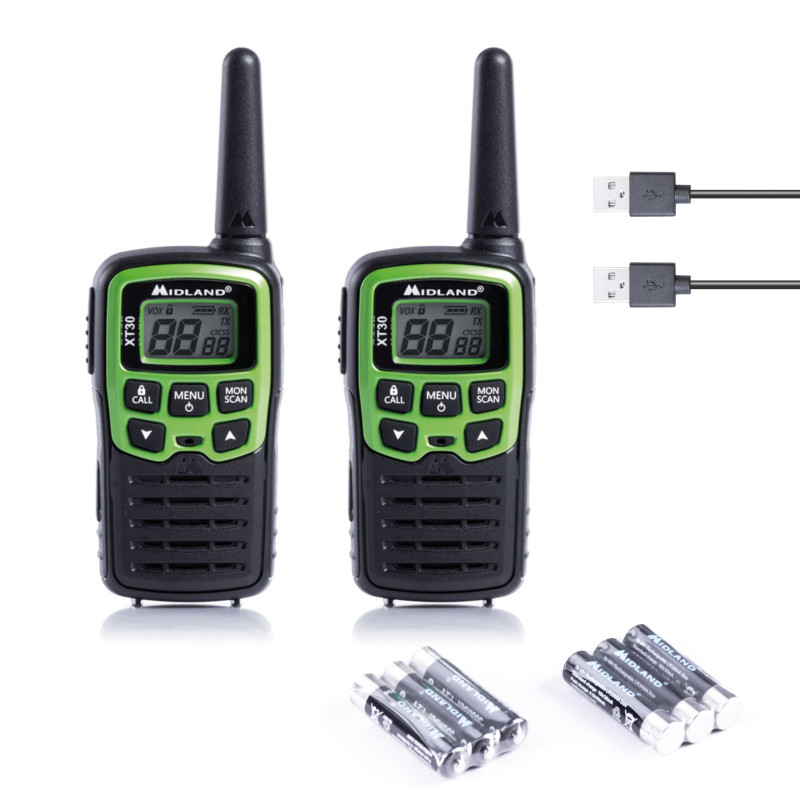 Midland - Talkie Walkie pour Familles XT30 avec Piles Rechargeables USB, 2 Radio Récepteur Émetteur pour Famille Outdoor - 16 Ca Midland - Talkie Walkie pour Familles XT30 avec Piles Rechargeables USB, 2 Radio Récepteur Émetteur pour Famille Outdoor - 16 Ca