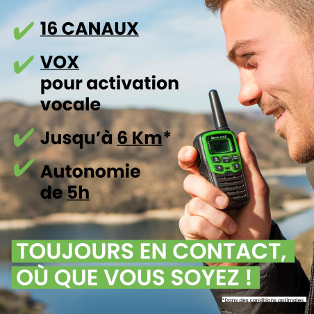 Midland - Talkie Walkie pour Familles XT30 avec Piles Rechargeables USB, 2 Radio Récepteur Émetteur pour Famille Outdoor - 16 Ca
