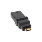 Adaptateur HDMI 19 broches femelle vers HDMI mini type C mâle réglable à 180 degrés [17690 M]