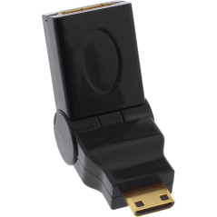 Adaptateur HDMI 19 broches femelle vers HDMI mini type C mâle réglable à 180 degrés [17690 M]