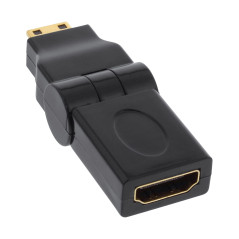 Adaptateur HDMI 19 broches femelle vers HDMI mini type C mâle réglable à 180 degrés [17690 M]