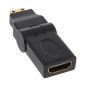 Adaptateur HDMI 19 broches femelle vers HDMI mini type C mâle réglable à 180 degrés [17690 M]