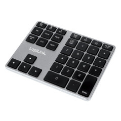 LogiLink ID0187 - Pavé numérique Bluetooth avec 35 touches et touches de fonction pour Windows/MacOS Aluminium