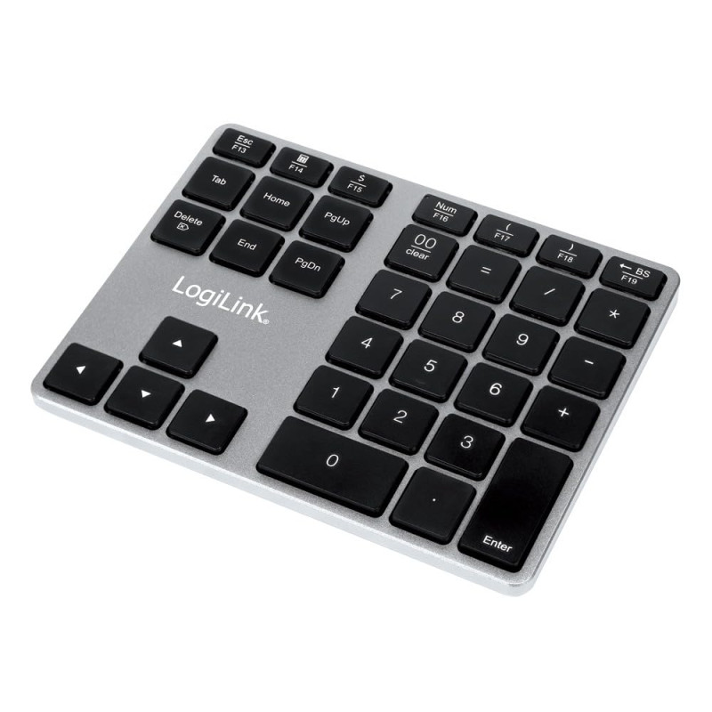 LogiLink ID0187 - Pavé numérique Bluetooth avec 35 touches et touches de fonction pour Windows/MacOS Aluminium LogiLink ID0187 - Pavé numérique Bluetooth avec 35 touches et touches de fonction pour Windows/MacOS Aluminium