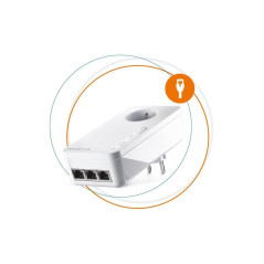 devolo Magic 2 LAN Triple Adaptateur d'extension : 1x Adaptateur CPL, Prise Gigogne (2 400 Mbits, 3x Gigabit Ethernet), idéal po