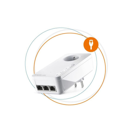 devolo Magic 2 LAN Triple Adaptateur d'extension : 1x Adaptateur CPL, Prise Gigogne (2 400 Mbits, 3x Gigabit Ethernet), idéal po
