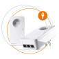 devolo Magic 2 LAN Triple Starter Kit : 2x Adaptateurs CPL, Prise Gigogne (2400 Mbits, 4x ports Gigabit Ethernet), idéal pour TV devolo Magic 2 LAN Triple Starter Kit : 2x Adaptateurs CPL, Prise Gigogne (2400 Mbits, 4x ports Gigabit Ethernet), idéal pour TV