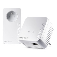 devolo Magic 1 Wifi 4 (n) Mini Starter Kit : 2x Adaptateurs CPL WiFi (1200 Mbits, 2x Ports Fast Ethernet), idéal télétravail, ga