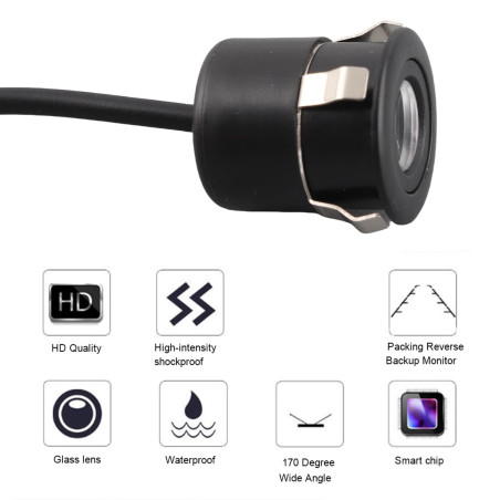 Bewinner Caméra de Surveillance Mini 170° Grand Angle, Caméra de Vidéosurveillance IR Étanche avec Vision Nocturne pour Voiture