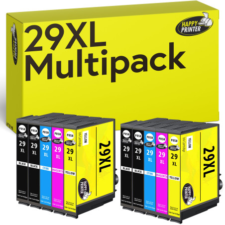 Happy Printer 10 XL Cartouches d'encre Compatible avec Epson 29XL pour XP235 XP240 XP245 XP247 XP255 XP257 XP330 XP332 XP335 XP3