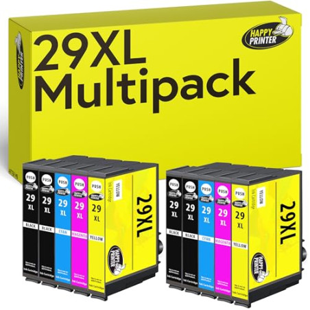 Happy Printer 10 XL Cartouches d'encre Compatible avec Epson 29XL pour XP235 XP240 XP245 XP247 XP255 XP257 XP330 XP332 XP335 XP3